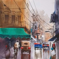 Zahid Ashraf, 12 x 12 Inch, Watercolor on Canvase, Cityscape Painting, AC-ZHA-039